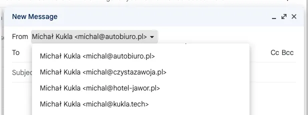 Firmowy email w Gmailu za darmo - wybieranie emaila z którego wysyłasz