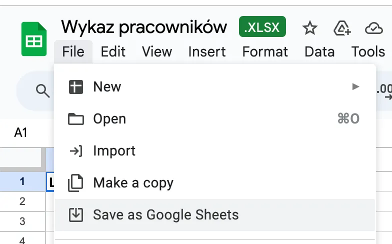 Jak nie zepsuć sobie Arkuszy Google? - zapisz jako arkusz google