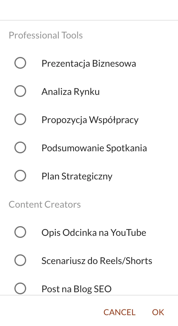 Tłumaczenie i rozszerzanie formatów w SpeechZap - lista formatów