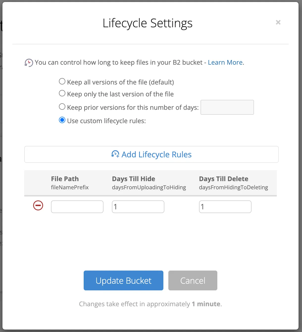 Taniej i szybciej: Backblaze B2 dla dużych plików - lifecycle settings